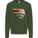 Curled Suriname Flag Suriname Day Football Mens Sweatshirt Jumper Forest Green
