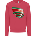 Curled Suriname Flag Suriname Day Football Mens Sweatshirt Jumper Heliconia
