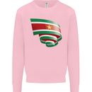 Curled Suriname Flag Suriname Day Football Mens Sweatshirt Jumper Light Pink