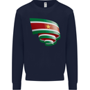 Curled Suriname Flag Suriname Day Football Mens Sweatshirt Jumper Navy Blue