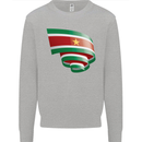 Curled Suriname Flag Suriname Day Football Mens Sweatshirt Jumper Sports Grey