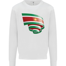 Curled Suriname Flag Suriname Day Football Mens Sweatshirt Jumper White