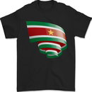 Curled Suriname Flag Suriname Day Football Mens T-Shirt 100% Cotton Black