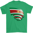 Curled Suriname Flag Suriname Day Football Mens T-Shirt 100% Cotton Irish Green