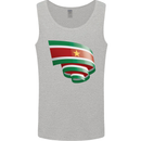 Curled Suriname Flag Suriname Day Football Mens Vest Tank Top Sports Grey