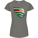 Curled Suriname Flag Suriname Day Football Womens Petite Cut T-Shirt Charcoal