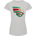 Curled Suriname Flag Suriname Day Football Womens Petite Cut T-Shirt Sports Grey