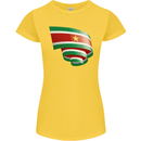 Curled Suriname Flag Suriname Day Football Womens Petite Cut T-Shirt Yellow
