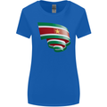 Curled Suriname Flag Suriname Day Football Womens Wider Cut T-Shirt Royal Blue
