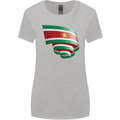 Curled Suriname Flag Suriname Day Football Womens Wider Cut T-Shirt Sports Grey