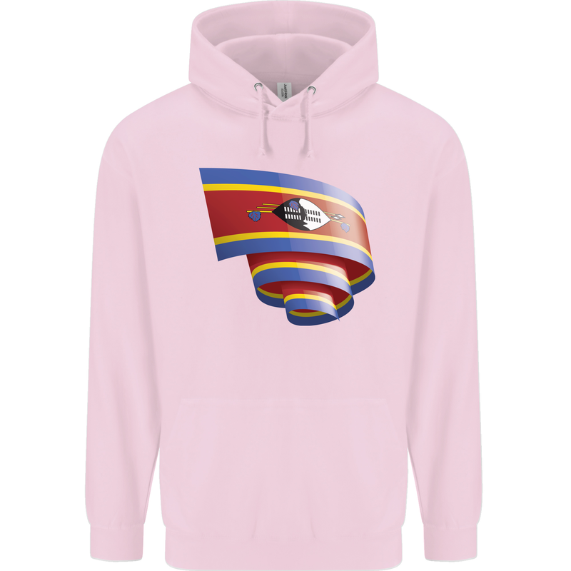 Curled Swaziland Flag Swazi Day Football Childrens Kids Hoodie Light Pink