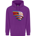 Curled Swaziland Flag Swazi Day Football Childrens Kids Hoodie Purple