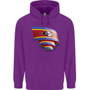 Curled Swaziland Flag Swazi Day Football Childrens Kids Hoodie Purple