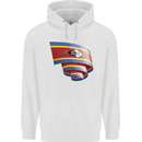 Curled Swaziland Flag Swazi Day Football Childrens Kids Hoodie White