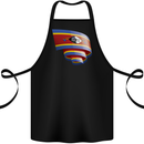 Curled Swaziland Flag Swazi Day Football Cotton Apron 100% Organic Black