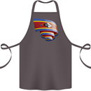 Curled Swaziland Flag Swazi Day Football Cotton Apron 100% Organic Dark Grey