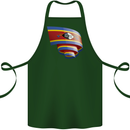 Curled Swaziland Flag Swazi Day Football Cotton Apron 100% Organic Forest Green