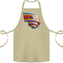 Curled Swaziland Flag Swazi Day Football Cotton Apron 100% Organic Khaki