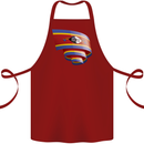Curled Swaziland Flag Swazi Day Football Cotton Apron 100% Organic Maroon