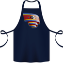 Curled Swaziland Flag Swazi Day Football Cotton Apron 100% Organic Navy Blue