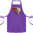 Curled Swaziland Flag Swazi Day Football Cotton Apron 100% Organic Purple