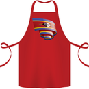 Curled Swaziland Flag Swazi Day Football Cotton Apron 100% Organic Red