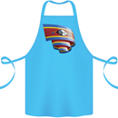 Curled Swaziland Flag Swazi Day Football Cotton Apron 100% Organic Turquoise