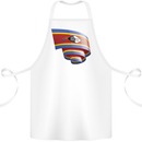 Curled Swaziland Flag Swazi Day Football Cotton Apron 100% Organic White