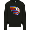 Curled Swaziland Flag Swazi Day Football Kids Sweatshirt Jumper Black