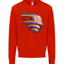 Curled Swaziland Flag Swazi Day Football Kids Sweatshirt Jumper Bright Red