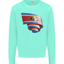 Curled Swaziland Flag Swazi Day Football Kids Sweatshirt Jumper Peppermint