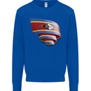Curled Swaziland Flag Swazi Day Football Kids Sweatshirt Jumper Royal Blue