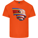 Curled Swaziland Flag Swazi Day Football Kids T-Shirt Childrens Orange