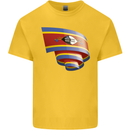 Curled Swaziland Flag Swazi Day Football Kids T-Shirt Childrens Yellow