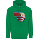 Curled Swaziland Flag Swazi Day Football Mens 80% Cotton Hoodie Irish Green