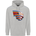 Curled Swaziland Flag Swazi Day Football Mens 80% Cotton Hoodie Sports Grey