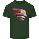 Curled Swaziland Flag Swazi Day Football Mens Cotton T-Shirt Tee Top Forest Green