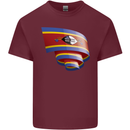 Curled Swaziland Flag Swazi Day Football Mens Cotton T-Shirt Tee Top Maroon