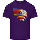Curled Swaziland Flag Swazi Day Football Mens Cotton T-Shirt Tee Top Purple