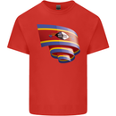 Curled Swaziland Flag Swazi Day Football Mens Cotton T-Shirt Tee Top Red