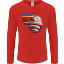 Curled Swaziland Flag Swazi Day Football Mens Long Sleeve T-Shirt Red