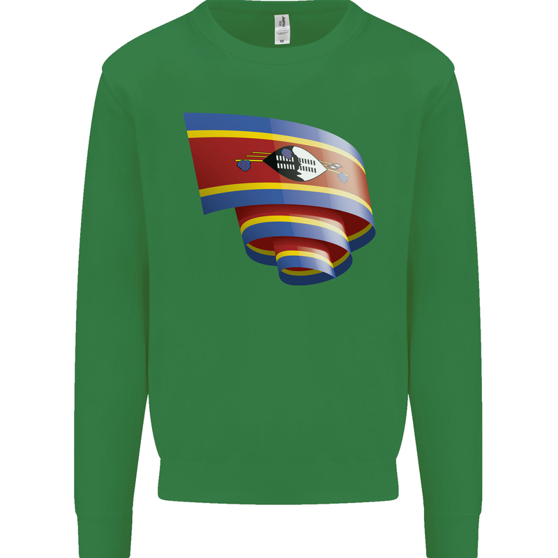 Curled Swaziland Flag Swazi Day Football Mens Sweatshirt Jumper Irish Green