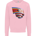 Curled Swaziland Flag Swazi Day Football Mens Sweatshirt Jumper Light Pink