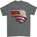 Curled Swaziland Flag Swazi Day Football Mens T-Shirt 100% Cotton Charcoal
