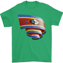 Curled Swaziland Flag Swazi Day Football Mens T-Shirt 100% Cotton Irish Green
