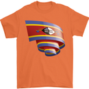 Curled Swaziland Flag Swazi Day Football Mens T-Shirt 100% Cotton Orange