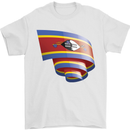 Curled Swaziland Flag Swazi Day Football Mens T-Shirt 100% Cotton White