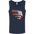 Curled Swaziland Flag Swazi Day Football Mens Vest Tank Top Navy Blue