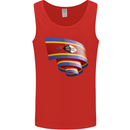 Curled Swaziland Flag Swazi Day Football Mens Vest Tank Top Red