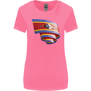 Curled Swaziland Flag Swazi Day Football Womens Wider Cut T-Shirt Azalea